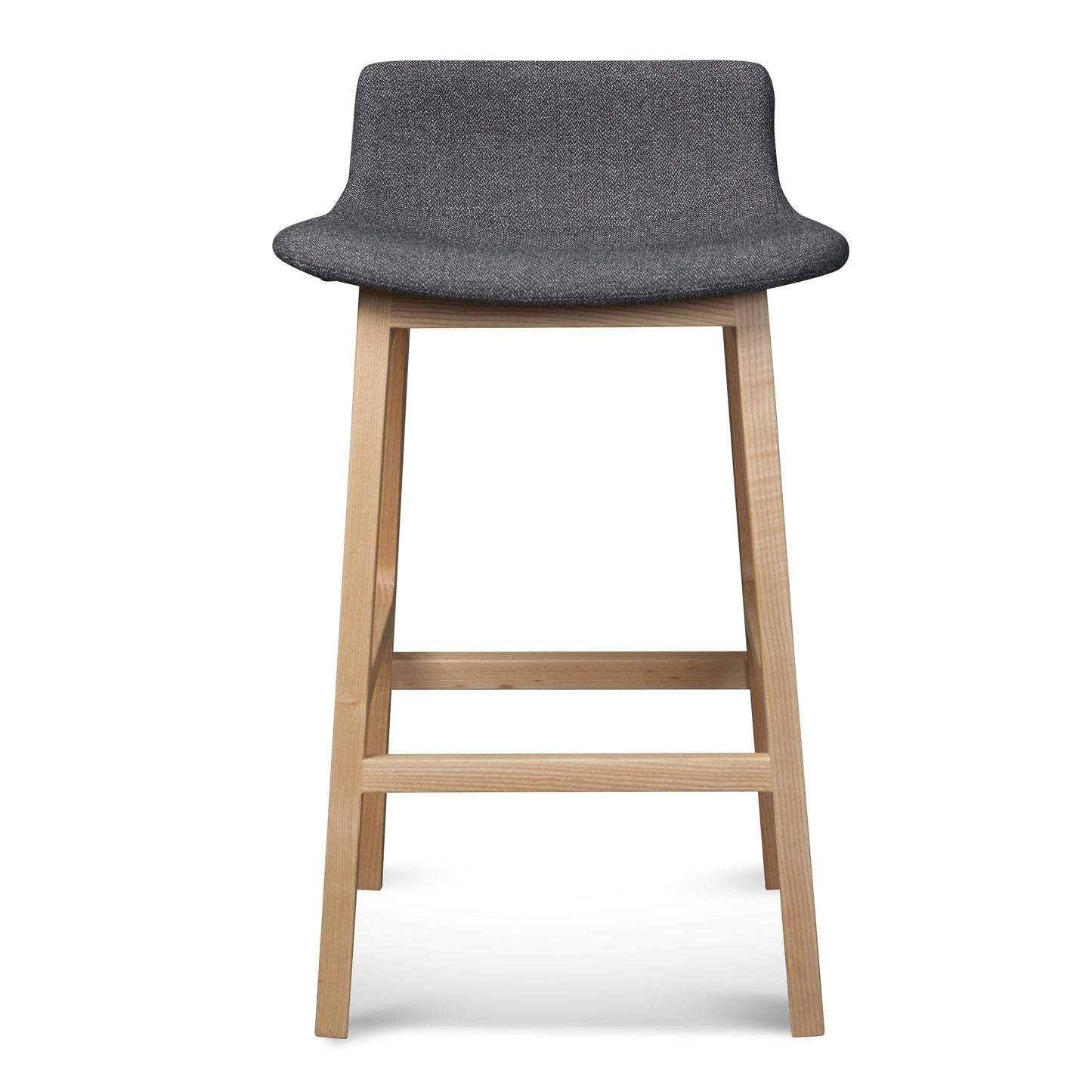 Harris 65cm Grey Bar Stool - Natural Legs
