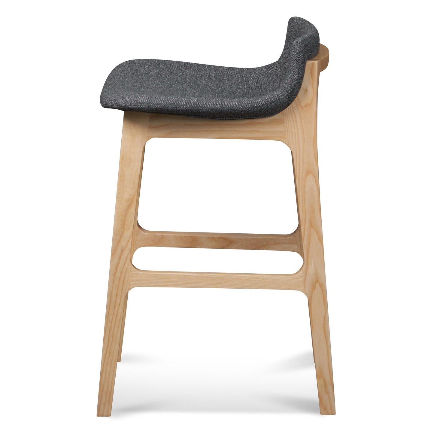 Harris 65cm Grey Bar Stool - Natural Legs