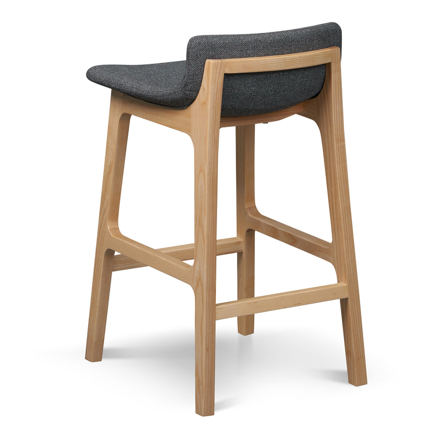 65cm Grey Bar Stool - Natural Legs