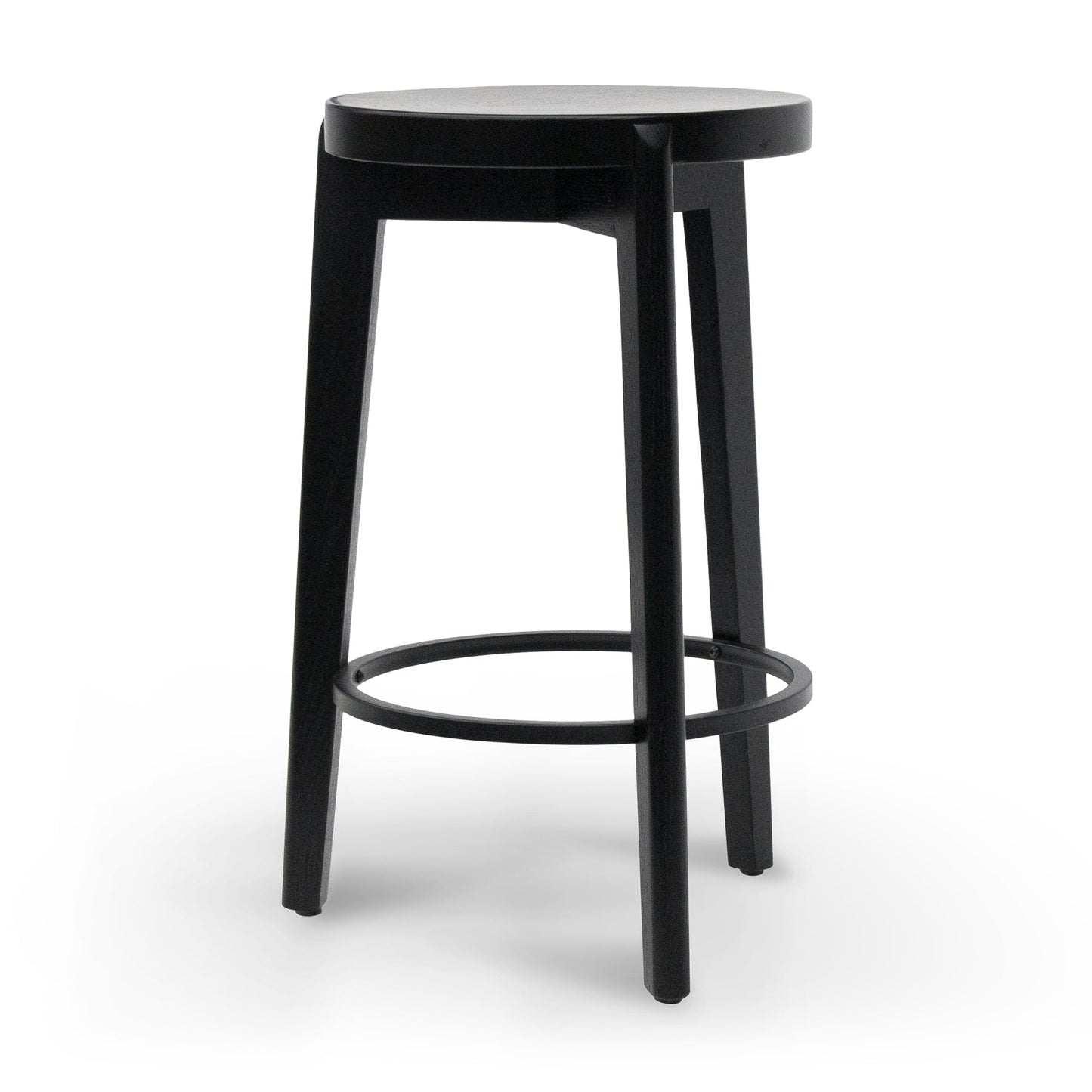 Keenan 65cm Solid wood Bar Stool - Full Black - Last One