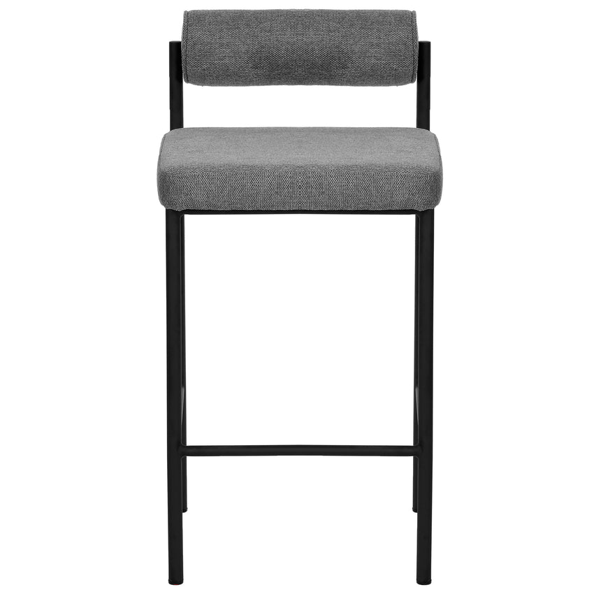 65cm Fabric Bar Stool - Grey (Set of 2)