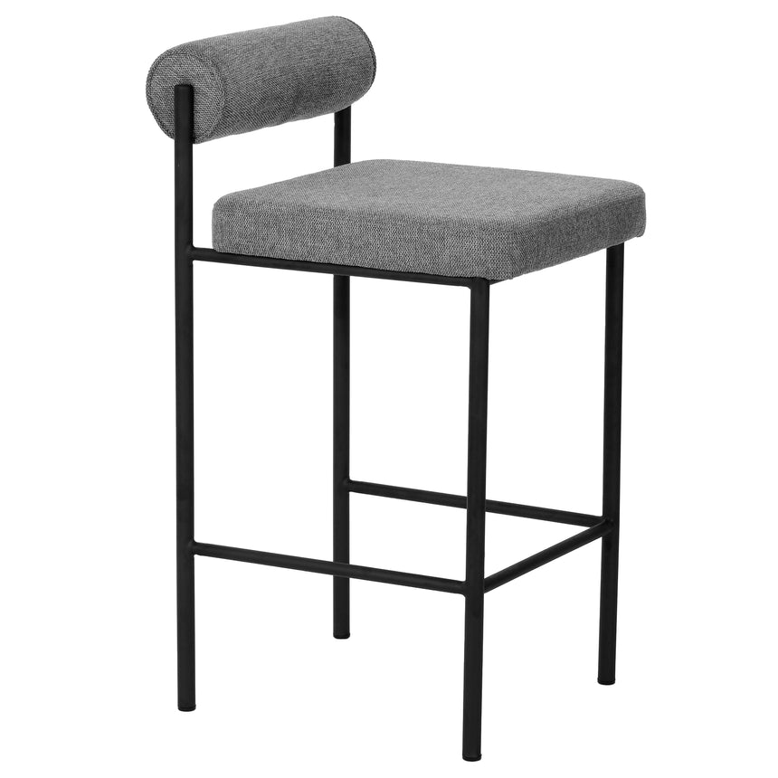 65cm Fabric Bar Stool - Grey (Set of 2)