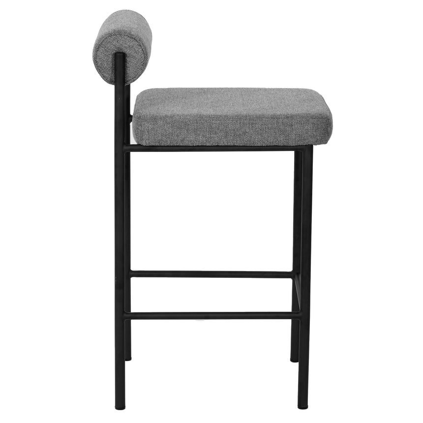 65cm Fabric Bar Stool - Grey (Set of 2)