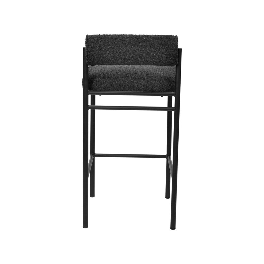 65cm Bar Stool - Black Boucle (Set of 2)
