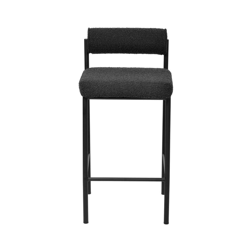 65cm Bar Stool - Black Boucle (Set of 2)