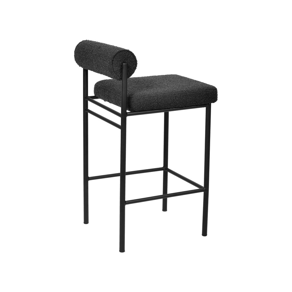 Set of 2 - Shaffer 65cm Bar Stool - Black Boucle