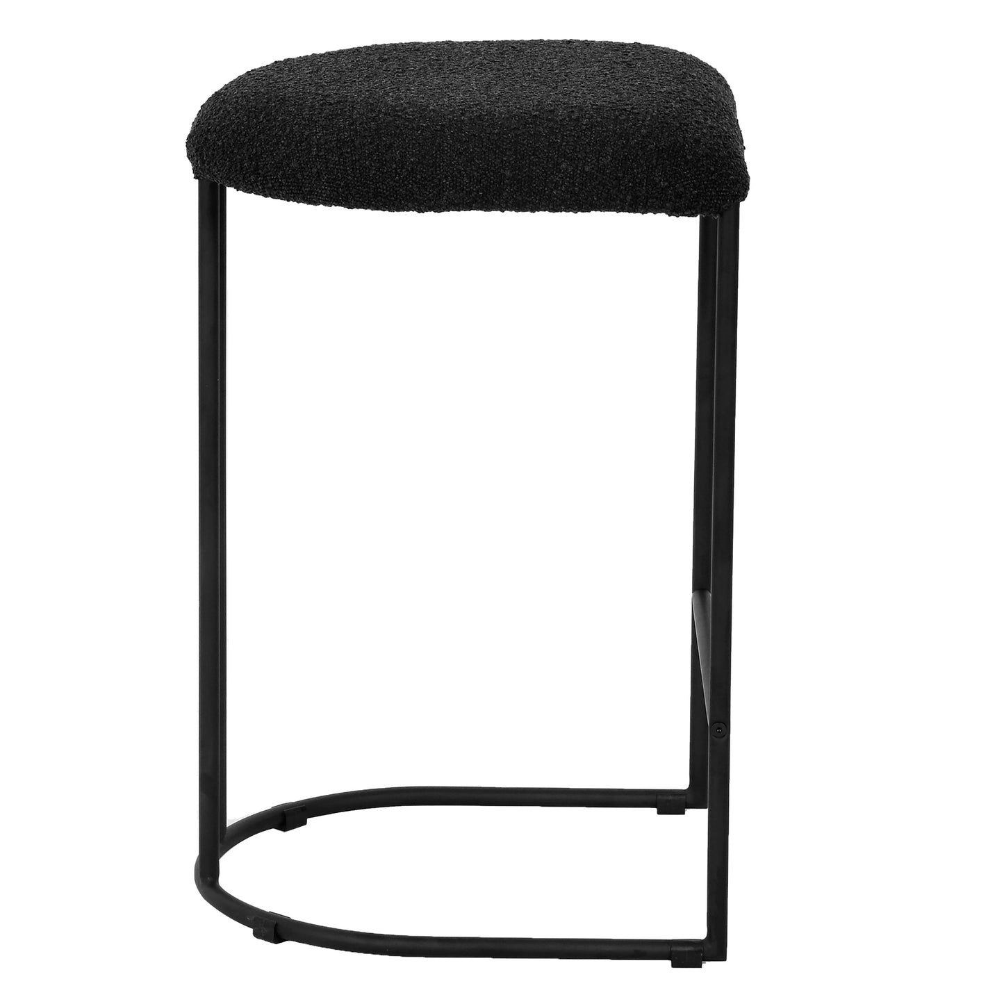 Set of 2 - Galvan 65cm Bar Stool - Black Boucle
