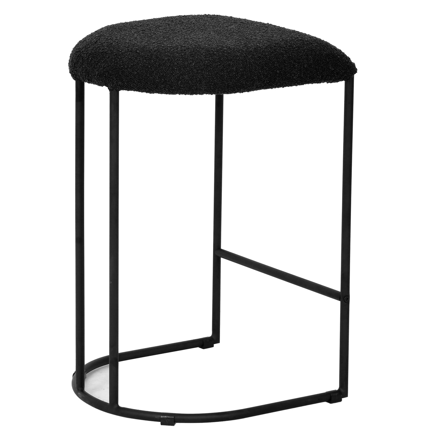Set of 2 - Galvan 65cm Bar Stool - Black Boucle