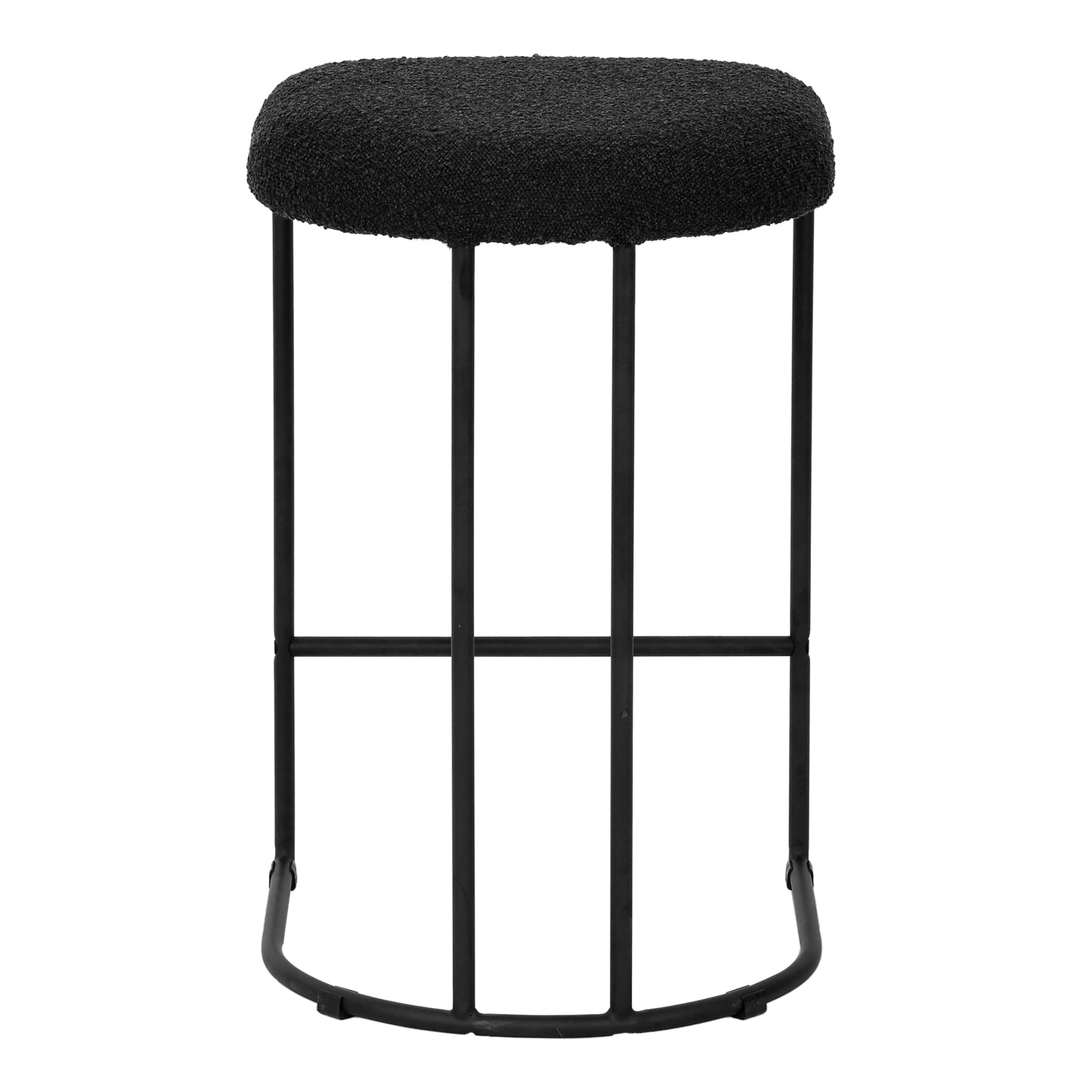 Set of 2 - Galvan 65cm Bar Stool - Black Boucle