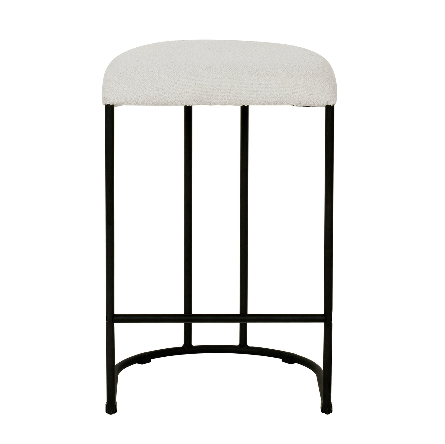 Set of 2 - Galvan 65cm Bar Stool - Cottage White Boucle
