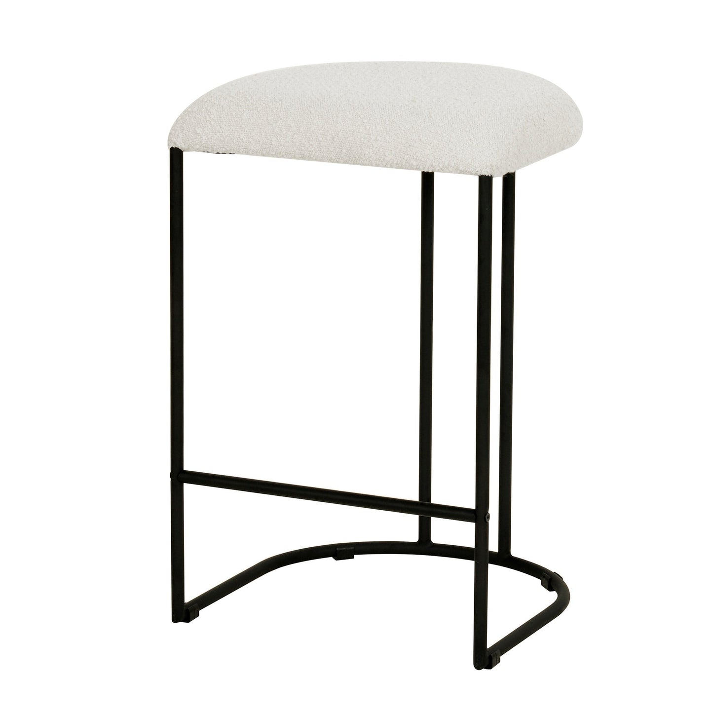 Set of 2 - Galvan 65cm Bar Stool - Cottage White Boucle