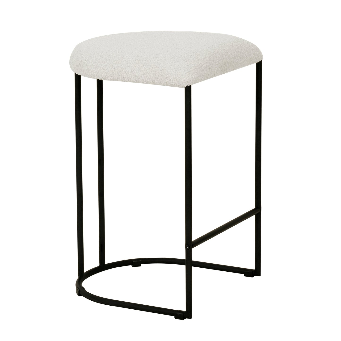 Set of 2 - Galvan 65cm Bar Stool - Cottage White Boucle