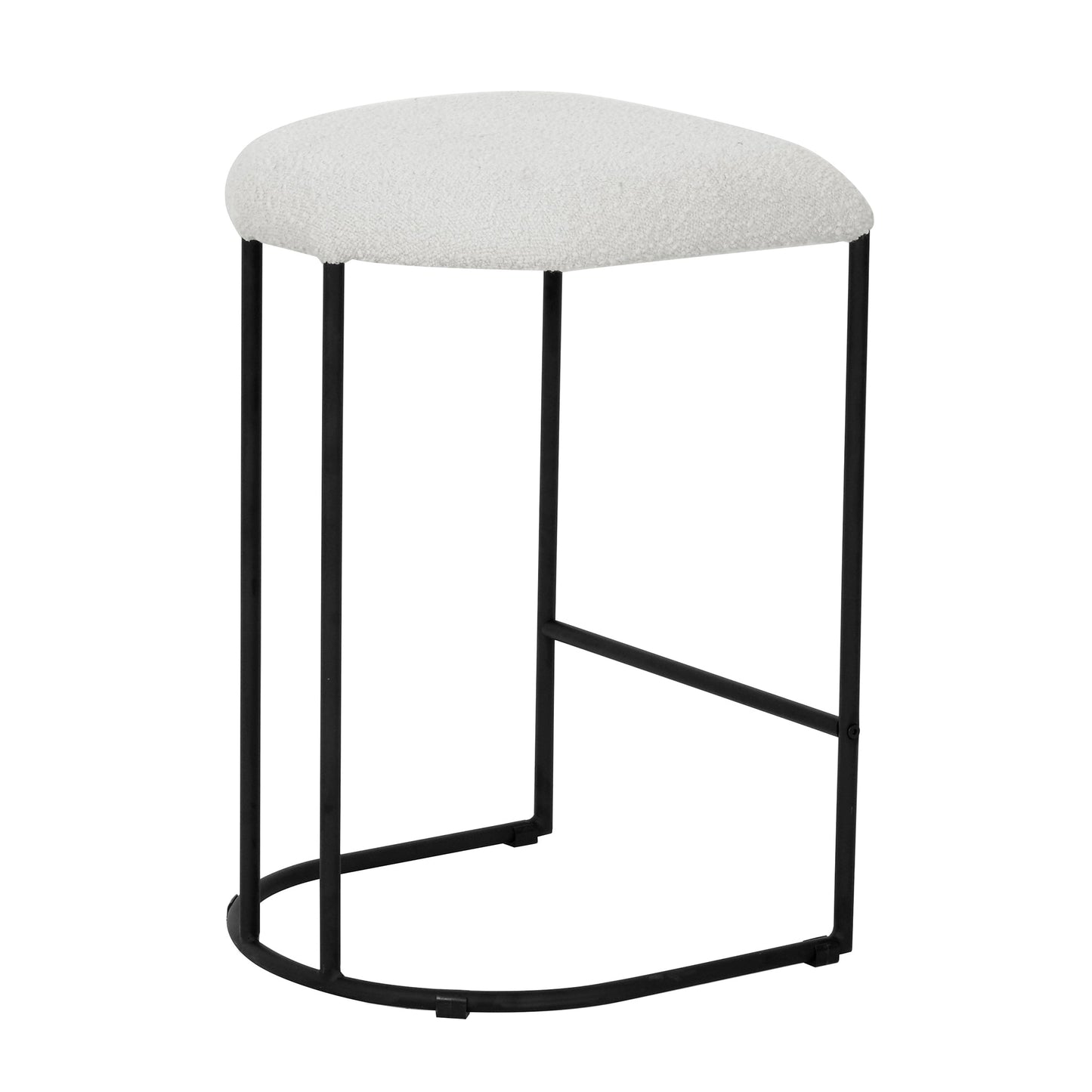 Set of 2 - Galvan 65cm Bar Stool - Cottage White Boucle