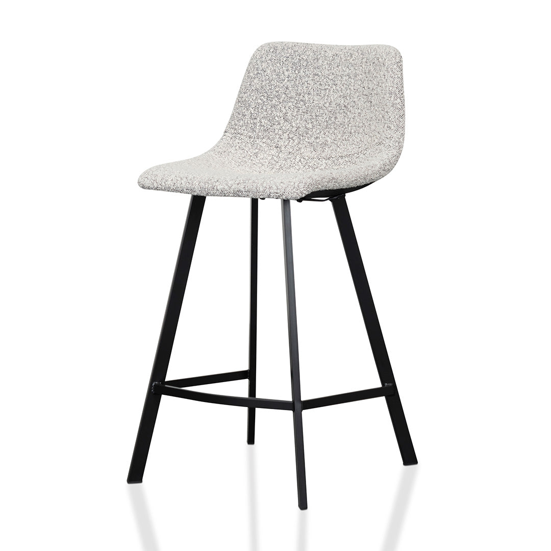 Set Of 2 - Duke 65cm Bar Stool - Moonlit Pepper Boucle