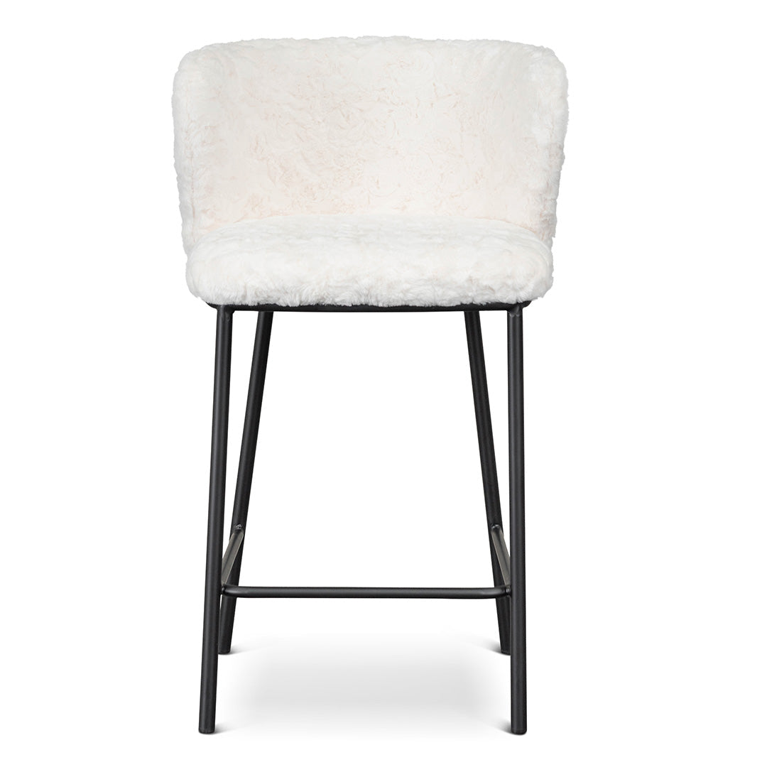 Set of 2 - Flossie 65cm Fabric Bar Stool - Cloud Fur