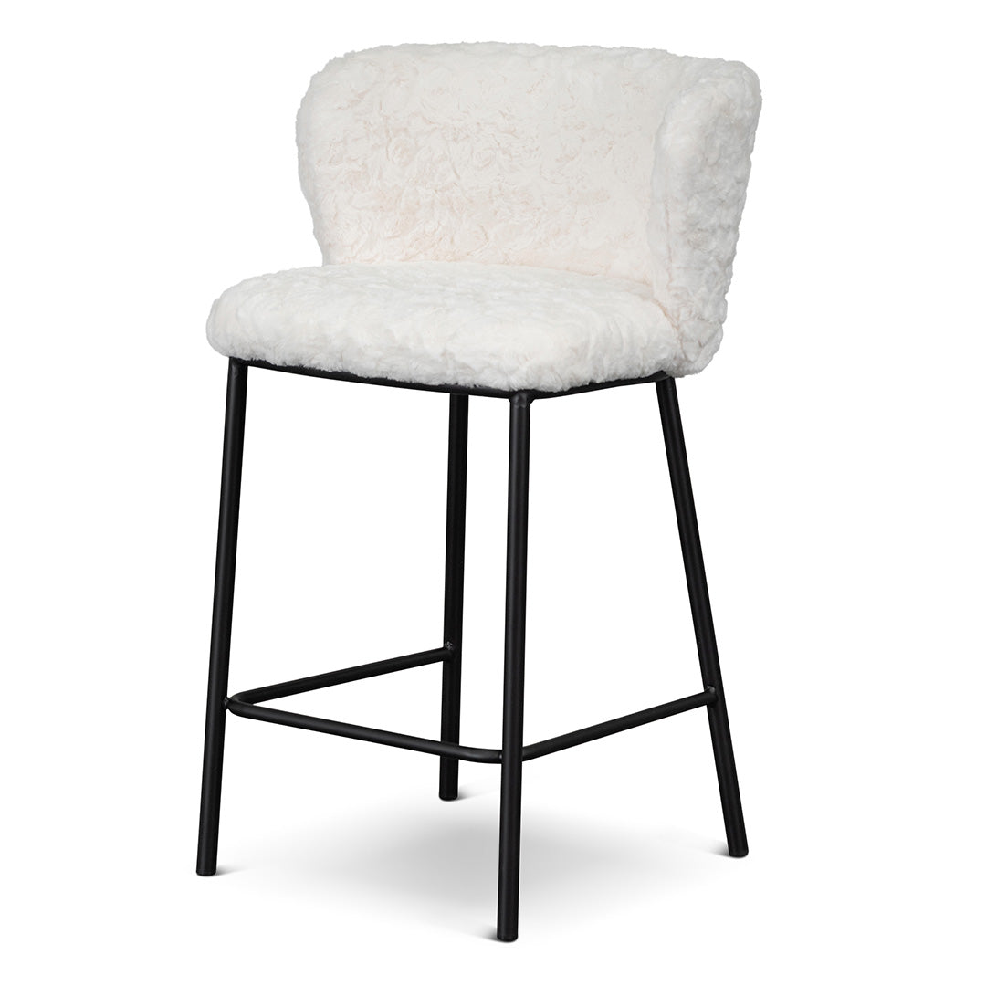 Set of 2 - Flossie 65cm Fabric Bar Stool - Cloud Fur