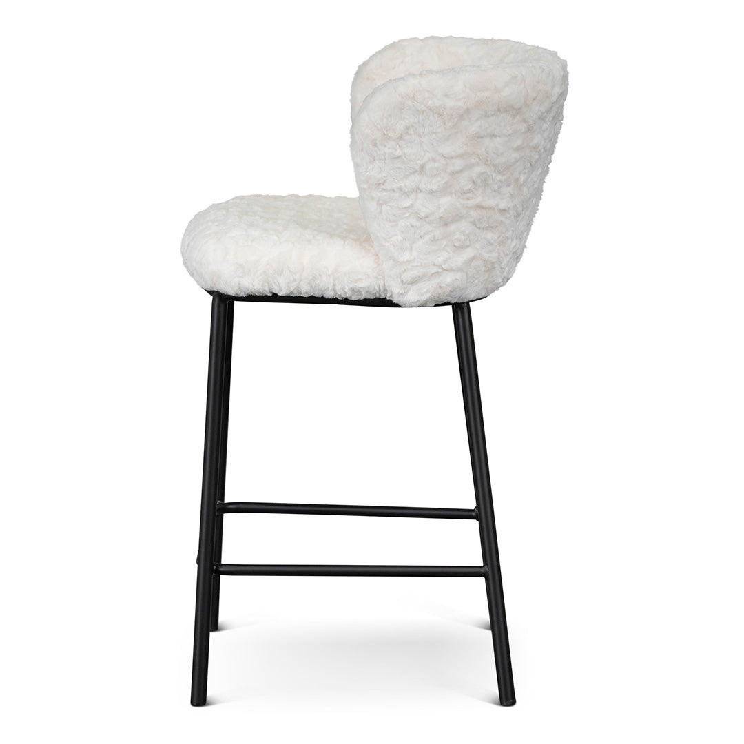Set of 2 - Flossie 65cm Fabric Bar Stool - Cloud Fur