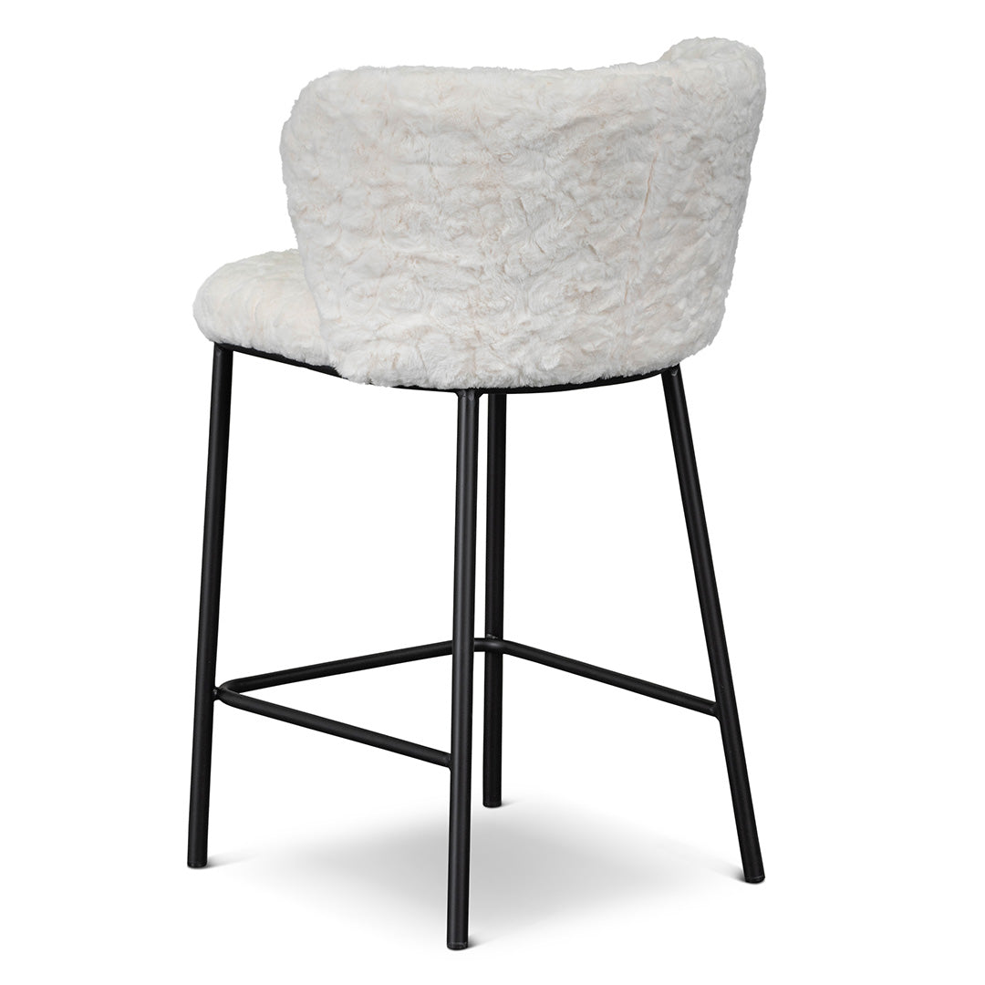 Set of 2 - Flossie 65cm Fabric Bar Stool - Cloud Fur