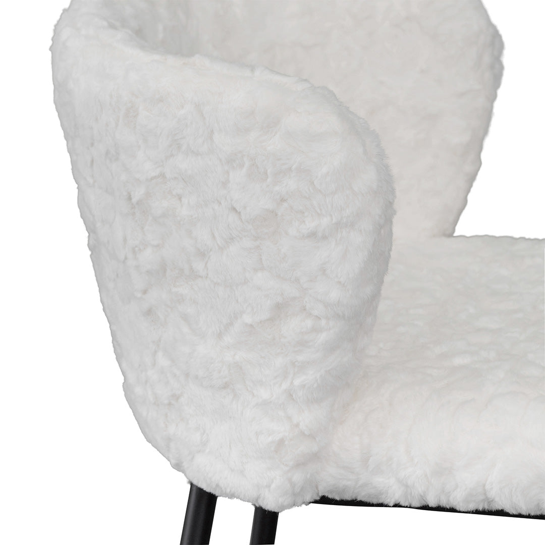 Set of 2 - Flossie 65cm Fabric Bar Stool - Cloud Fur