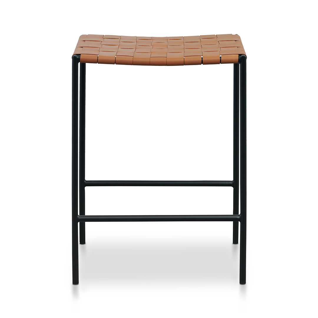 Set of 2 - Anika Black Frame Bar stool - Tan