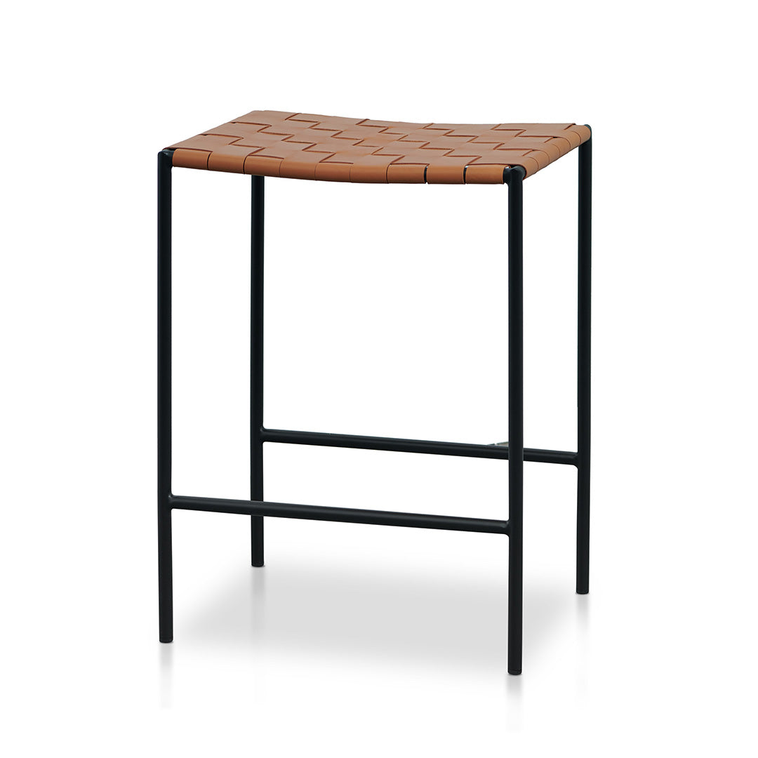 Set of 2 - Anika Black Frame Bar stool - Tan