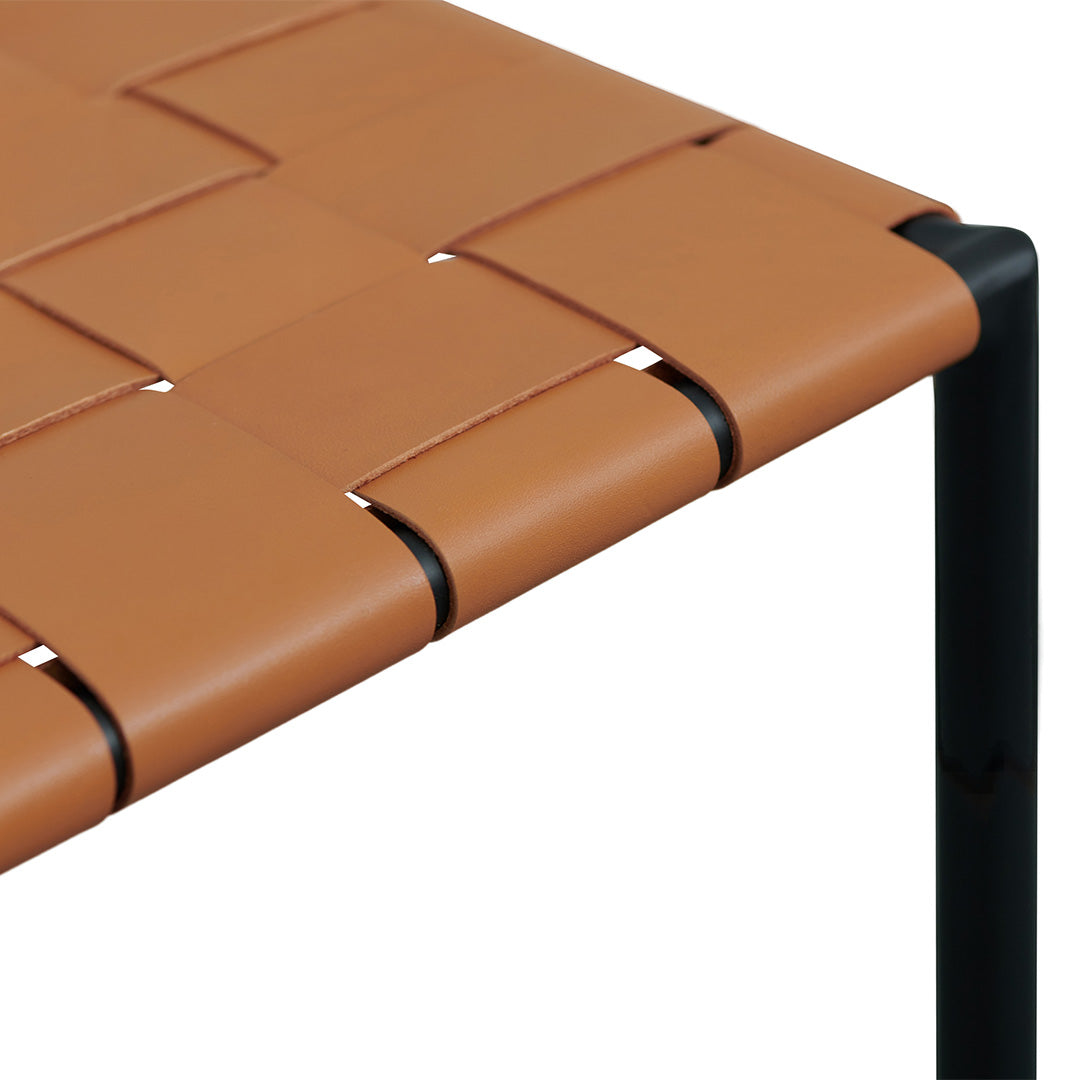 Set of 2 - Anika Black Frame Bar stool - Tan