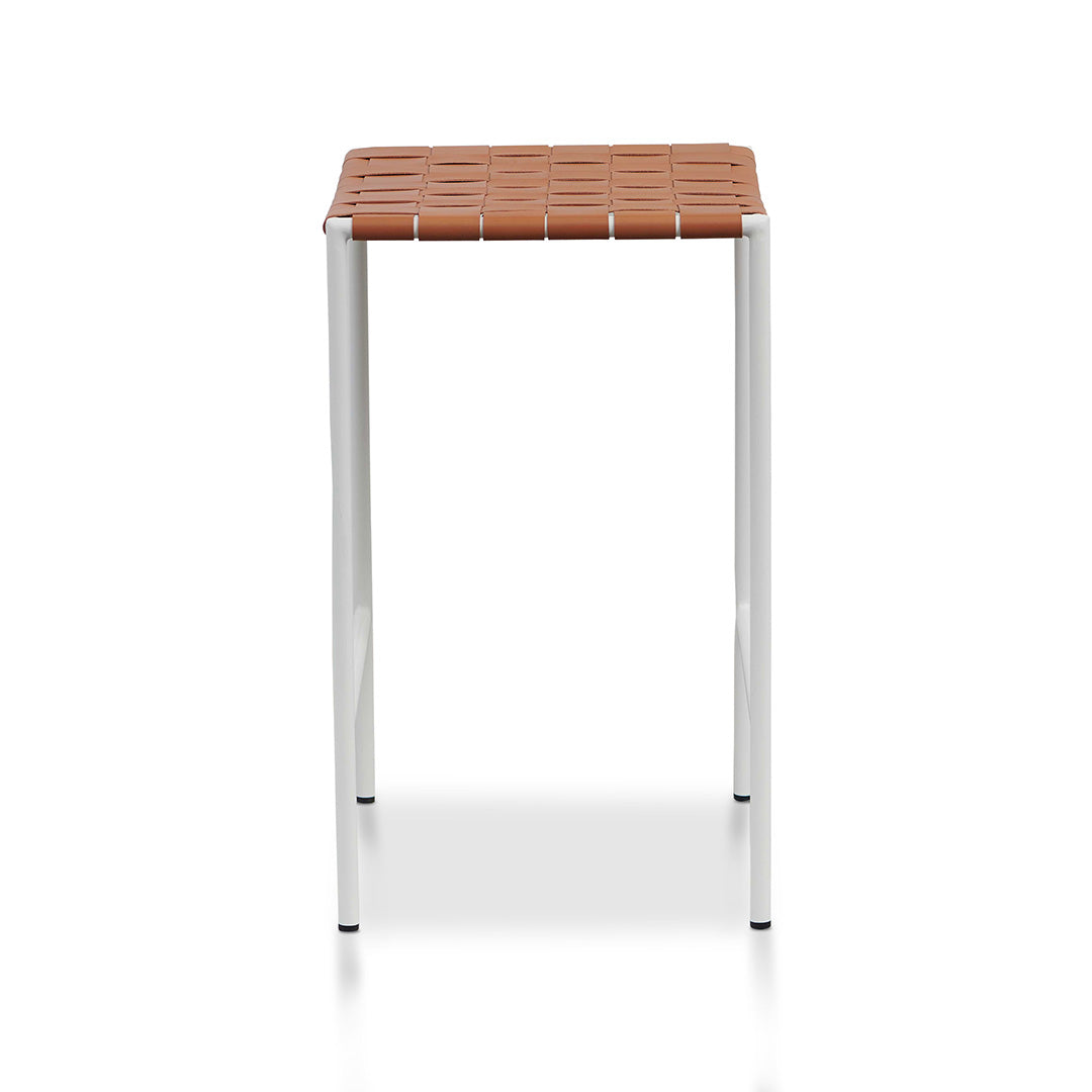 Set of 2 - Anika White Frame Bar stool - Tan