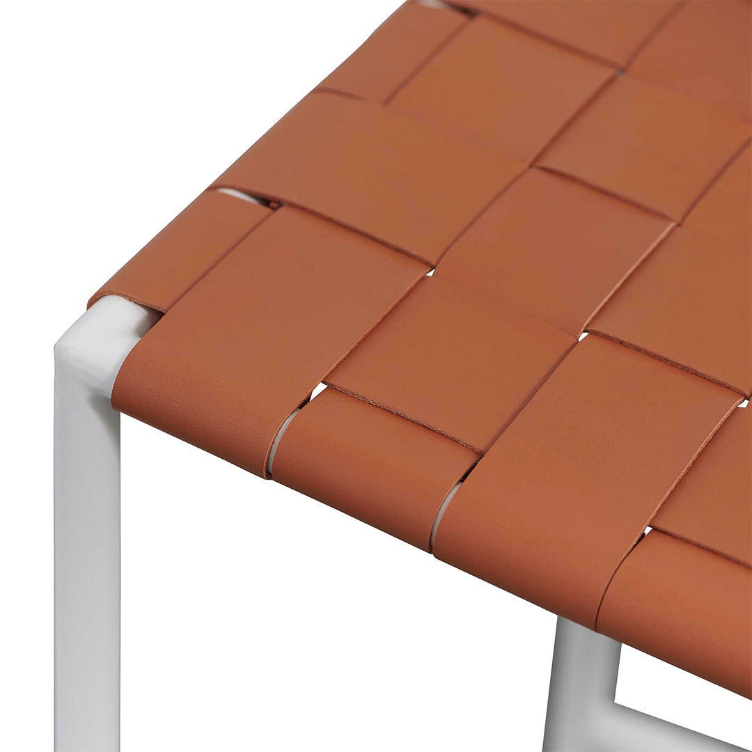 Set of 2 - Anika White Frame Bar stool - Tan
