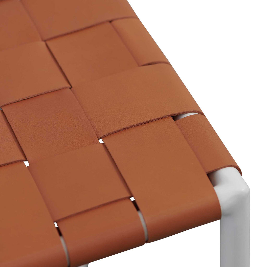 Set of 2 - Anika White Frame Bar stool - Tan