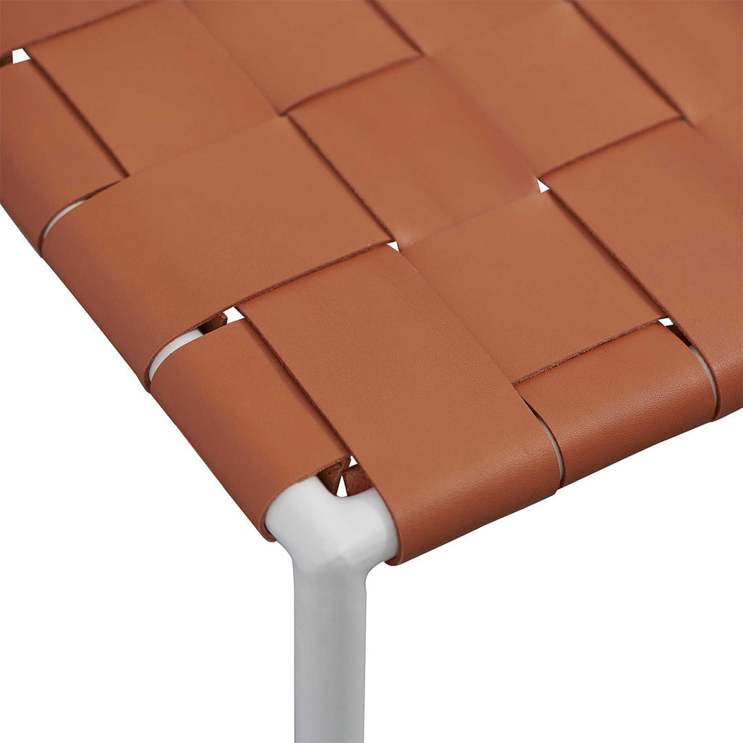 Set of 2 - Anika White Frame Bar stool - Tan