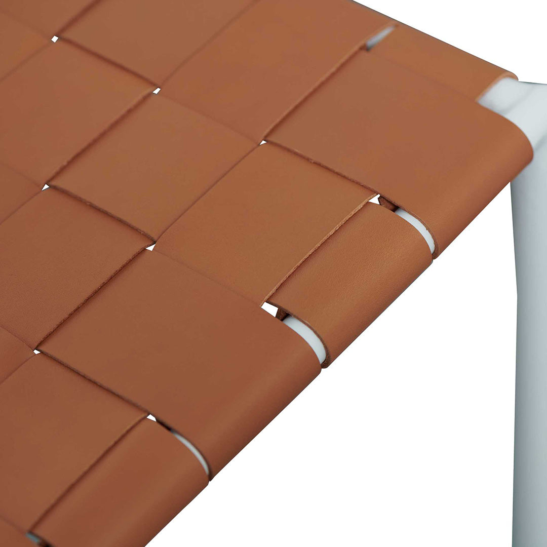 Set of 2 - Anika White Frame Bar stool - Tan