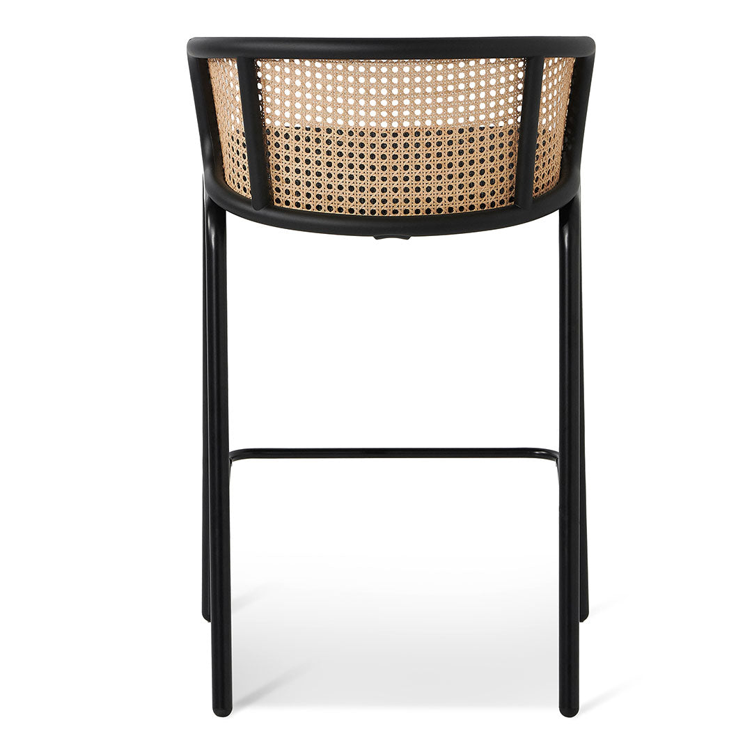 Set of 2 - Florine 65cm Fabric Bar Stool - Black Legs