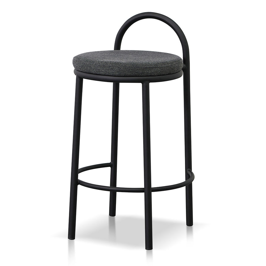 63cm Fabric Bar Stool - Charcoal Grey (Set of 2)