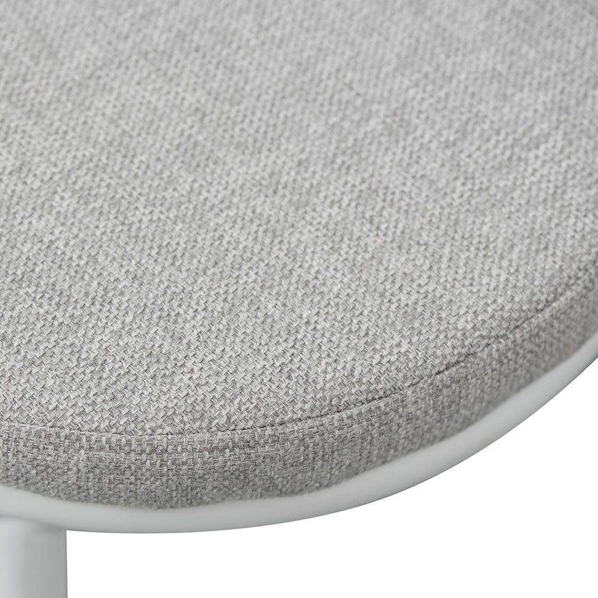 63cm White Frame Bar Stool - Coastal Light Grey (Set of 2)