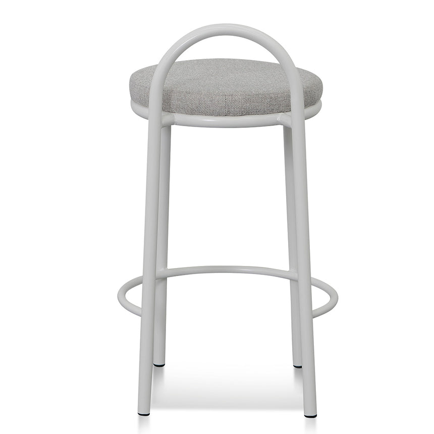 63cm White Frame Bar Stool - Coastal Light Grey (Set of 2)