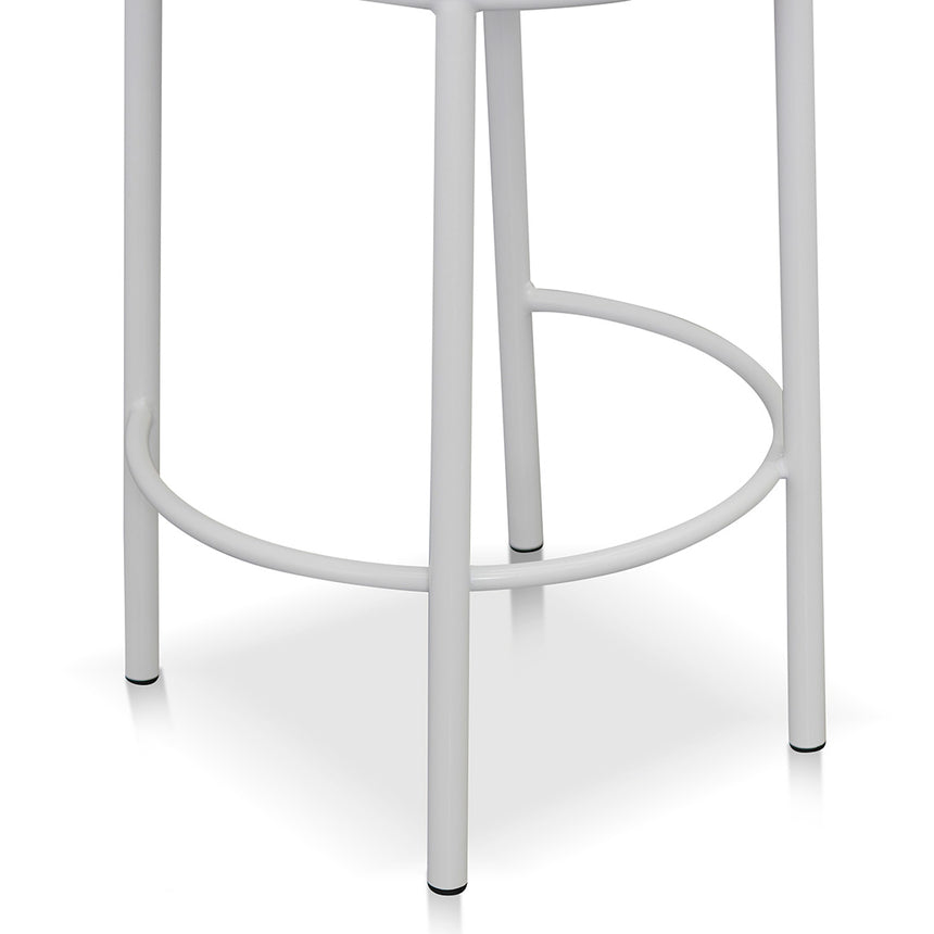 63cm White Frame Bar Stool - Coastal Light Grey (Set of 2)