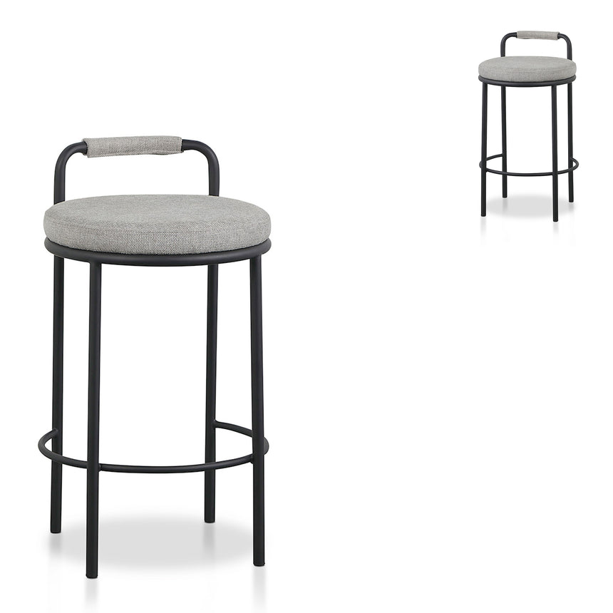 65cm Bar Stool - Coastal Light Grey (Set of 2)