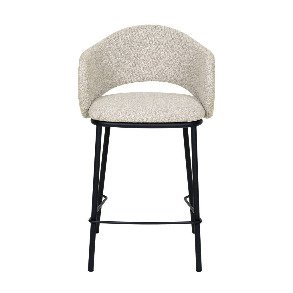Set of 2 - Mani 65cm Black Bar Stool - Clay Grey