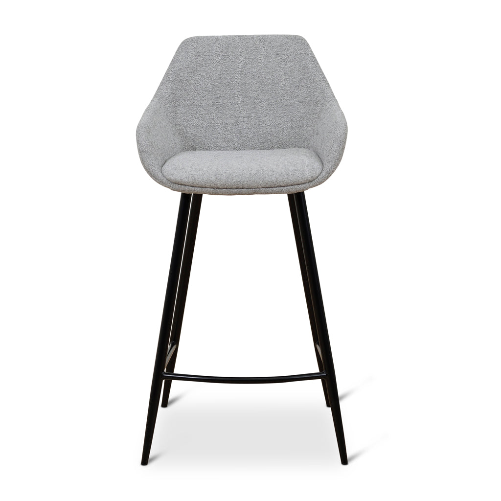 Set of 2 - Cody 68cm Fabric Bar Stool - Spec Grey