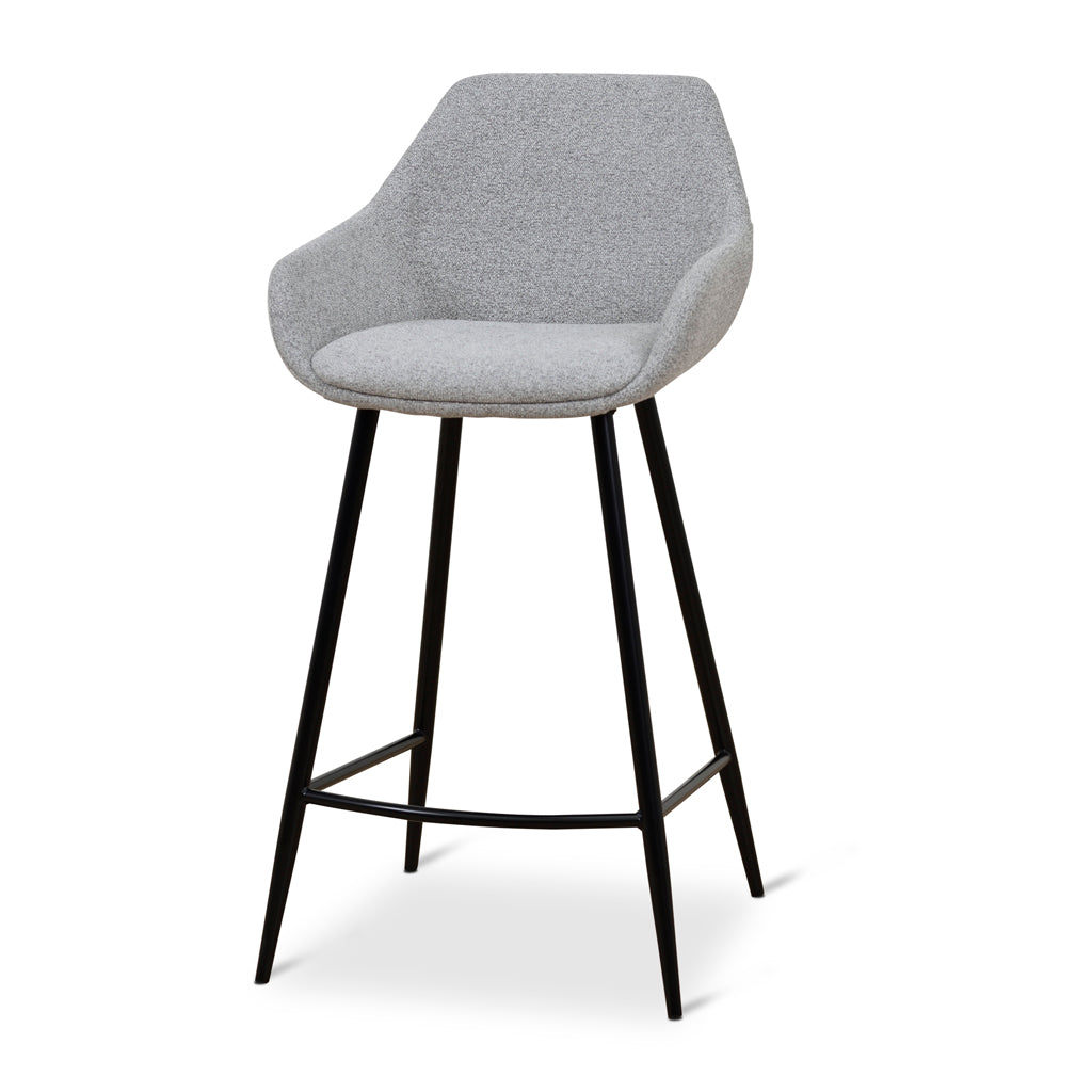 Set of 2 - Cody 68cm Fabric Bar Stool - Spec Grey