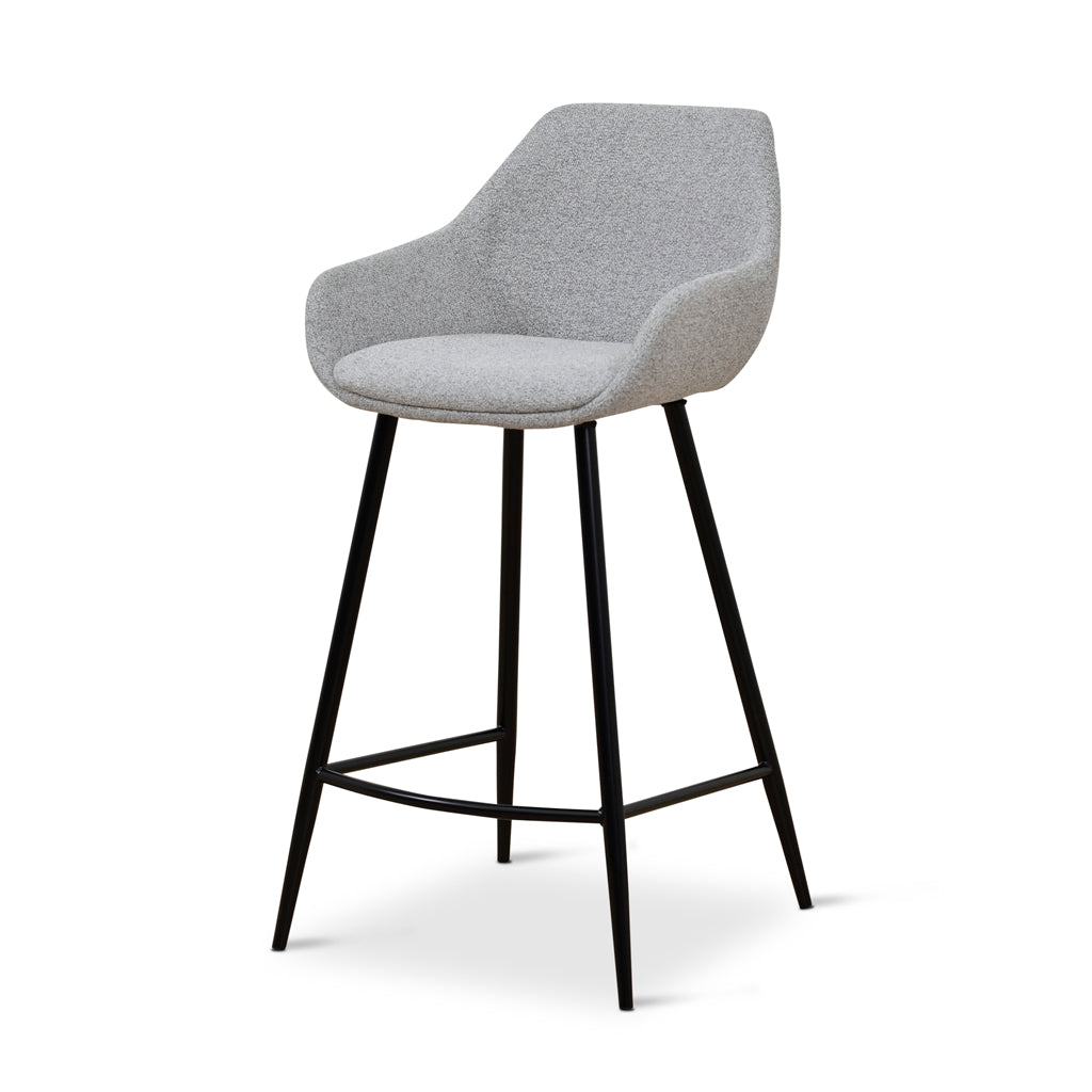 Set of 2 - Cody 68cm Fabric Bar Stool - Spec Grey