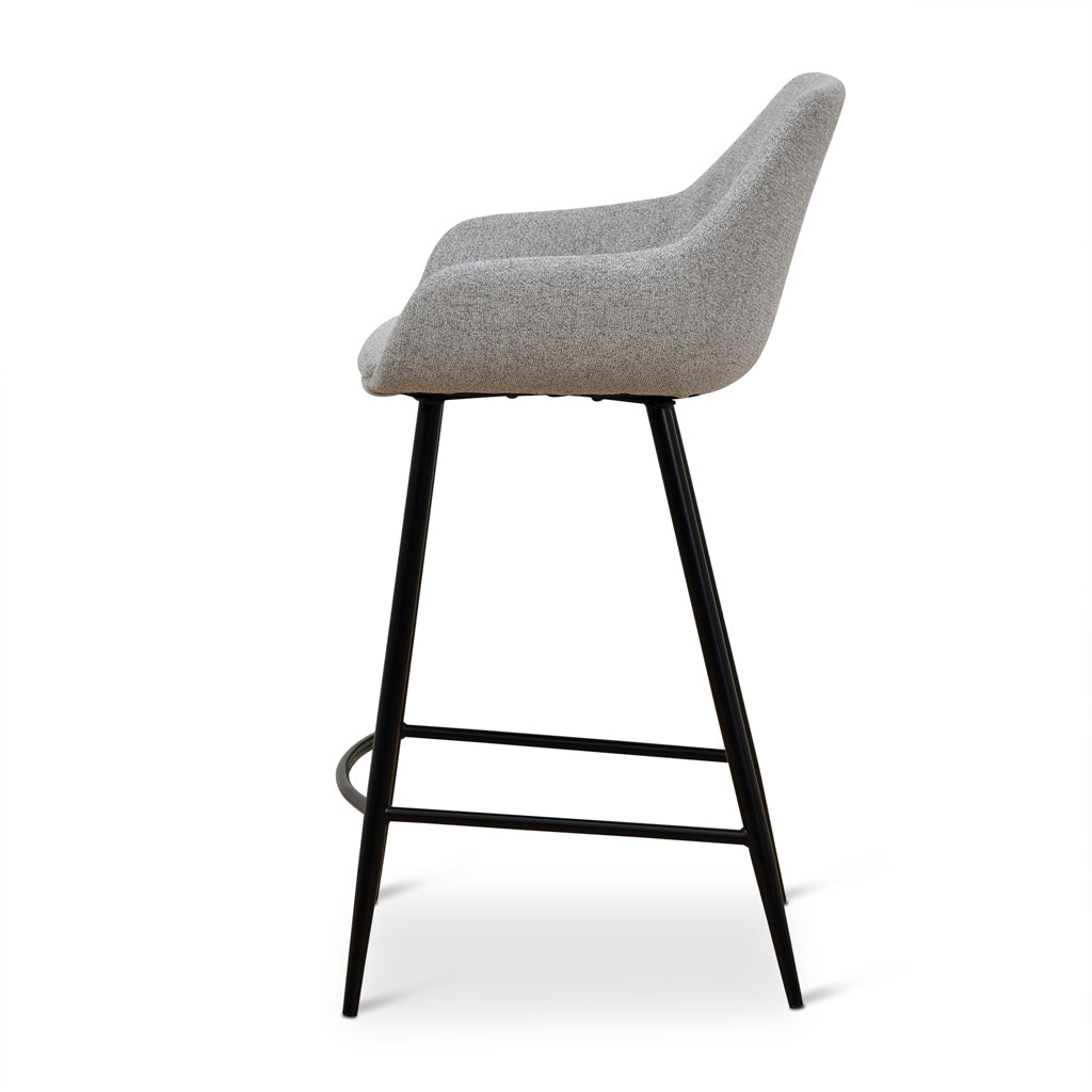 Set of 2 - Cody 68cm Fabric Bar Stool - Spec Grey