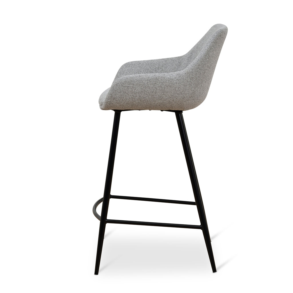 Set of 2 - Cody 68cm Fabric Bar Stool - Spec Grey