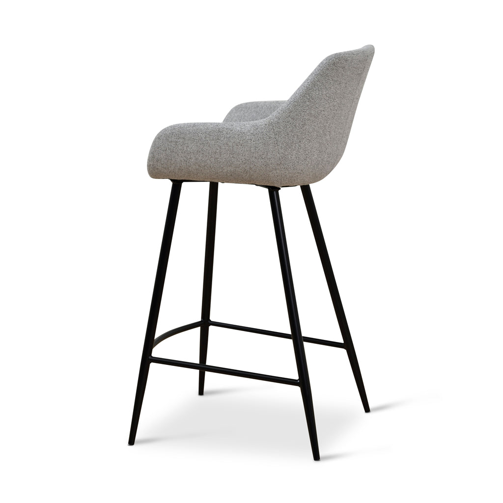 Set of 2 - Cody 68cm Fabric Bar Stool - Spec Grey