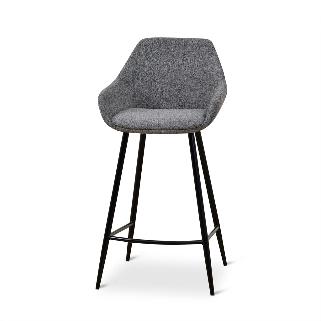 Set of 2 - Cody 68cm Fabric Bar Stool - Spec Charcoal