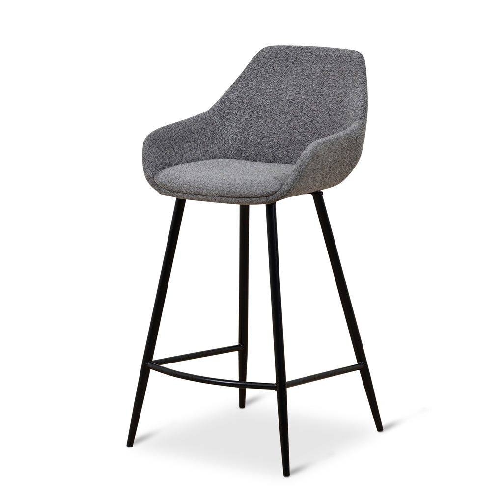 Set of 2 - Cody 68cm Fabric Bar Stool - Spec Charcoal