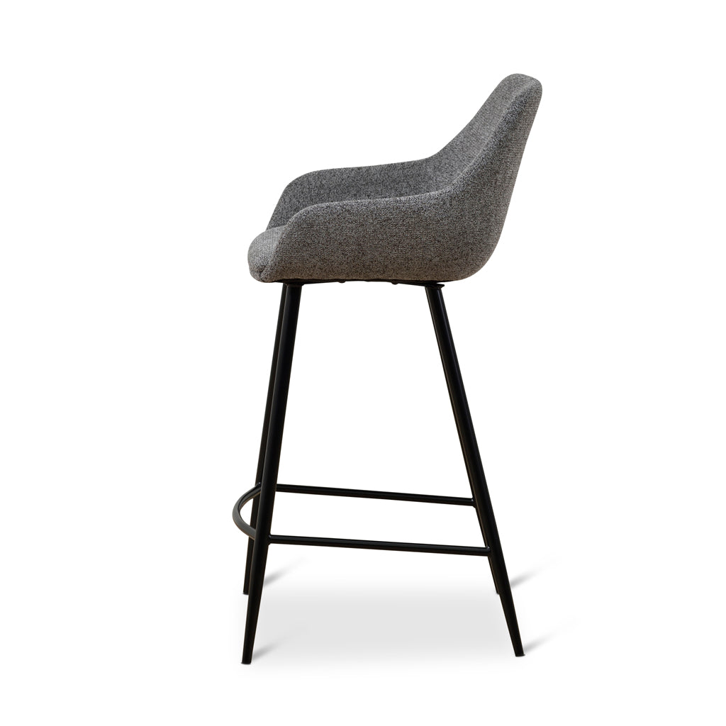 Set of 2 - Cody 68cm Fabric Bar Stool - Spec Charcoal