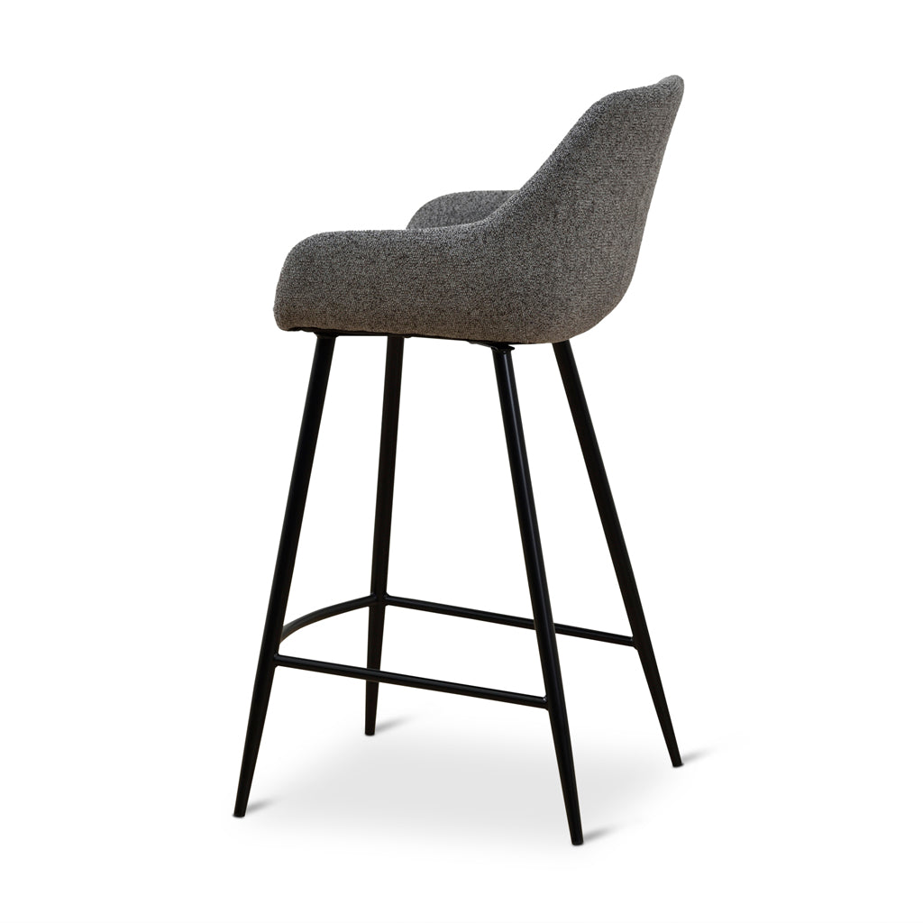 Set of 2 - Cody 68cm Fabric Bar Stool - Spec Charcoal
