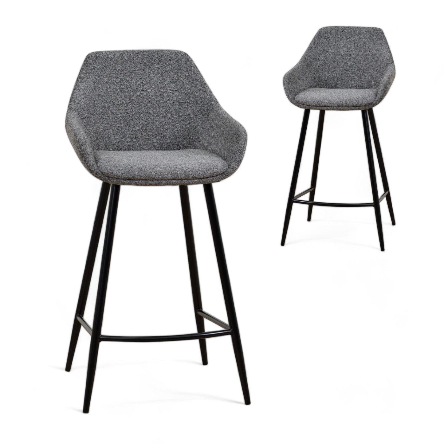 Set of 2 - Cody 68cm Fabric Bar Stool - Spec Charcoal