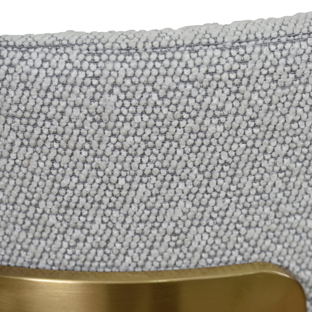 Tonu 65cm Brushed Gold Bar Stool - Light Grey Boucle